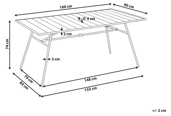 Záhradný jedálenský stôl svetlobéžový pozinkované železo 160 x 90 cm práškovo lakovaný povrch moderný záhradný nábytok