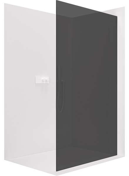 CERANO - Sprchová zástena Walk-in Crystal Ľ/P - 8 mm - bezvzperový systém - biela matná, grafitové sklo - 50x200 cm