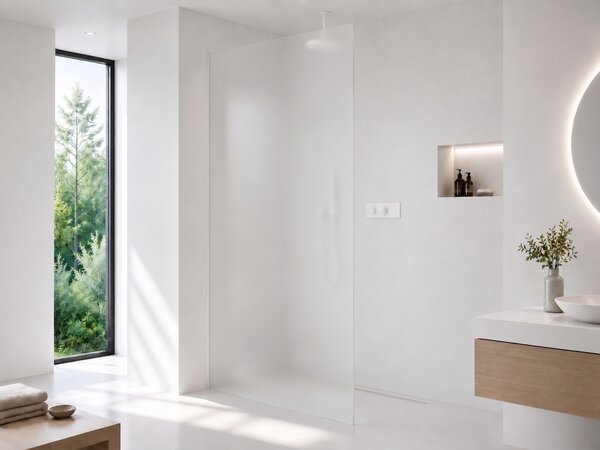 CERANO - Sprchová zástena Walk-in Crystal Ľ/P - 8 mm - bezvzperový systém - biela matná, mliečne sklo - 50x200 cm