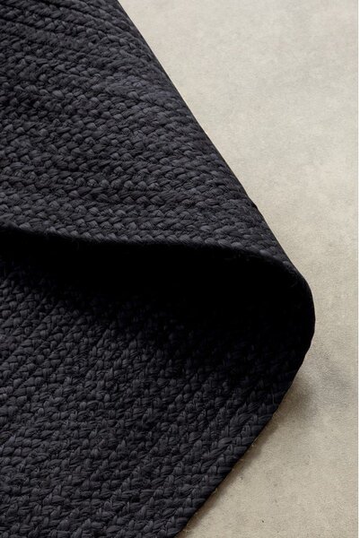 Čierny obojstranný/ručne tkaný jutový okrúhly koberec ø 200 cm Braided – Hanse Home