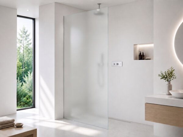 CERANO - Sprchová zástena Walk-in Crystal Ľ/P - 8 mm - bezvzperový systém - chróm, mliečne sklo - 50x200 cm