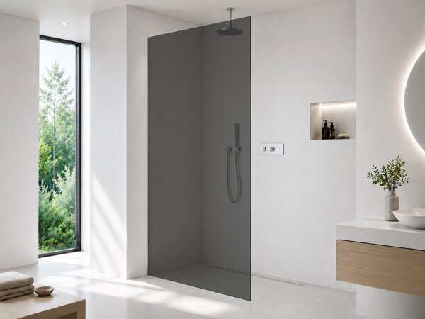 CERANO - Sprchová zástena Walk-in Crystal Ľ/P - 8 mm - bezvzperový systém - chróm, grafitové sklo - 60x200 cm