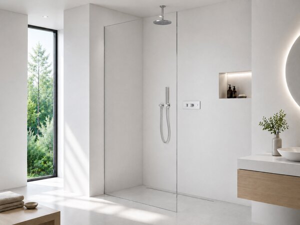 CERANO - Sprchová zástena Walk-in Crystal Ľ/P - 8 mm - bezvzperový systém - chróm, transparentné sklo - 60x200 cm