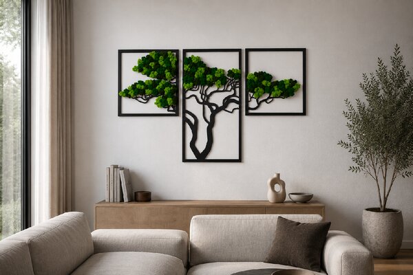 Machový obraz - strom TRIO Veľkosť rámu: 78cm x 49cm