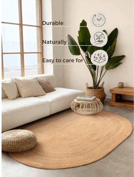 Obojstranný/ručne tkaný jutový koberec v prírodnej farbe 160x230 cm Braided – Hanse Home
