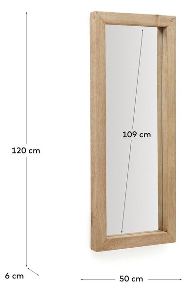 Nástenné zrkadlo s dreveným rámom 50x120 cm Maden – Kave Home