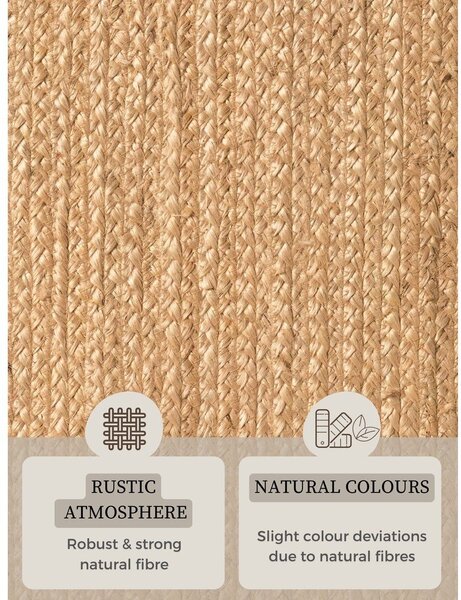 Obojstranný/ručne tkaný jutový koberec v prírodnej farbe 160x230 cm Braided – Hanse Home