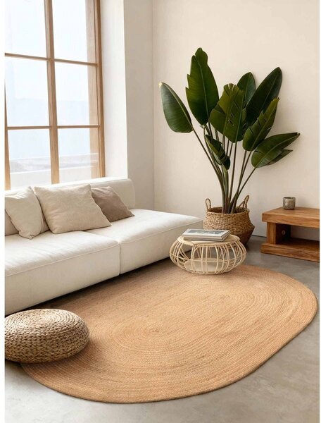 Obojstranný/ručne tkaný jutový koberec v prírodnej farbe 160x230 cm Braided – Hanse Home
