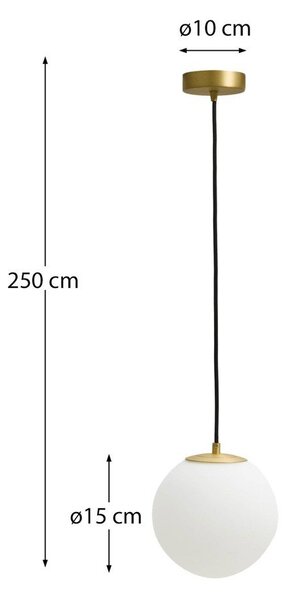 Biele/v zlatej farbe kovové závesné svietidlo so skleneným tienidlom ø 15 cm Brisia – Kave Home