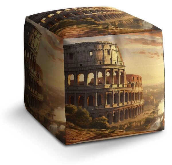 Sablio Taburet Cube Rím Koloseum Historic - 40x40x40 cm