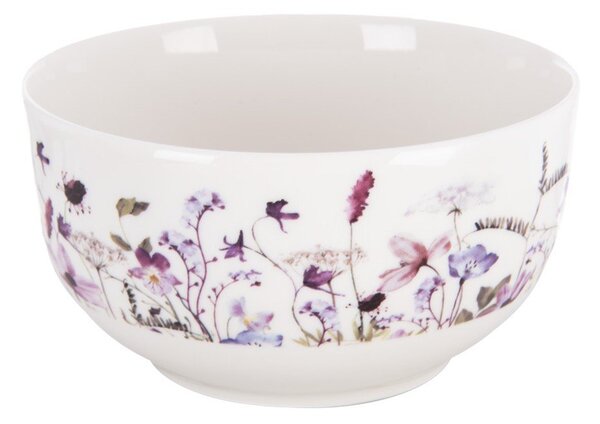 Biela/fialová porcelánová polievková miska 500 ml Louka – Orion
