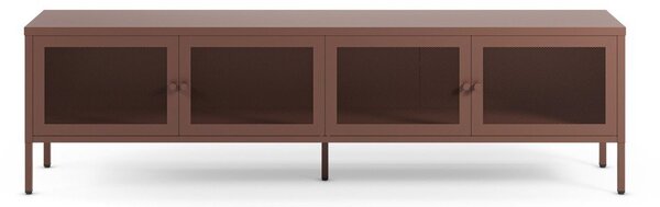 Vínovočervený kovový TV stolík 160x50x35 cm Fayna – Marckeric