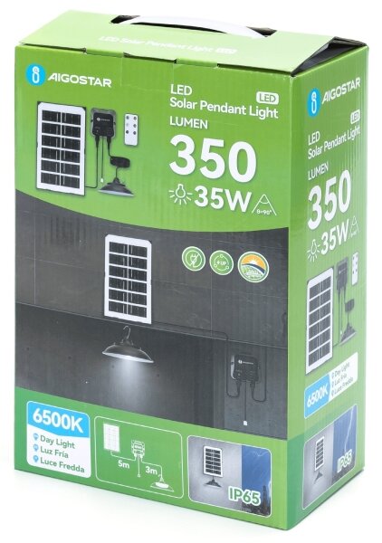 Aigostar - LED Solárny luster LED/35W/12V 3000 mAh 6500K pr. 15 cm