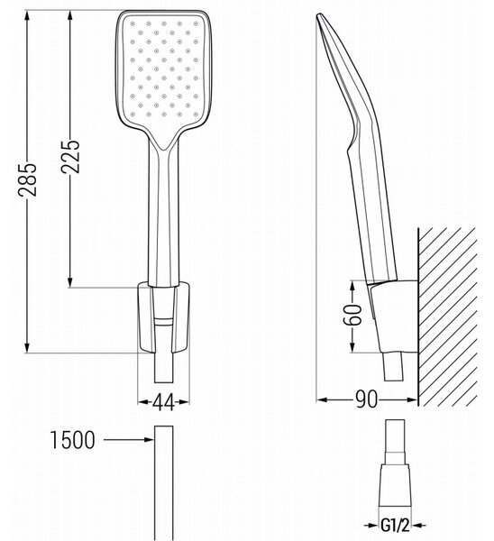 Mexen R-62 bodová sprchová sada, chróm - 785625052-00