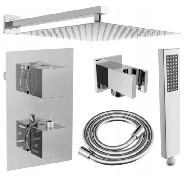 Mexen Cube DR02 podomietková sprchová sada s dažďovou sprchou 30 cm, chróm - 77502DR0230-00