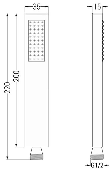 Mexen Cube DR02 podomietková sprchová súprava s dažďovou hlavicou 25 cm, čierna - 77502DR0225-70