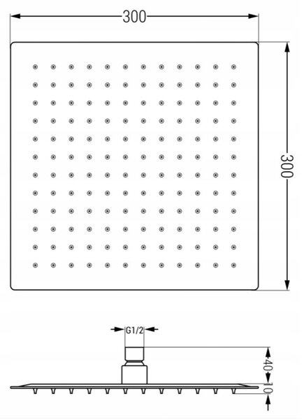Mexen Cube DR02 podomietková sprchová sada s dažďovou sprchou 30 cm, chróm - 77502DR0230-00