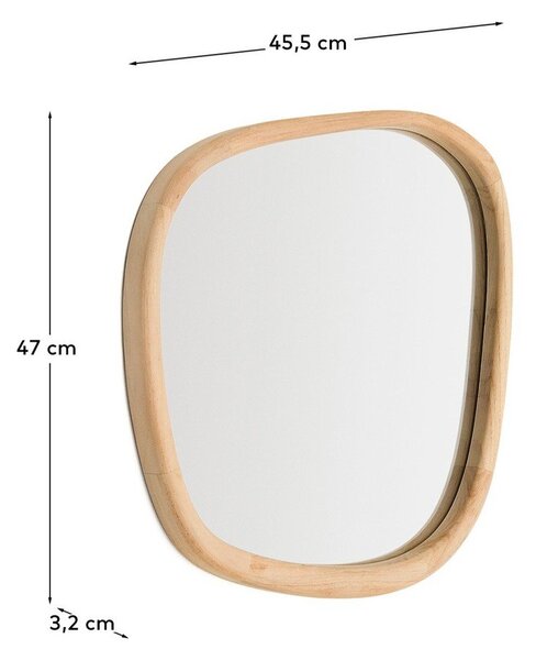 Nástenné zrkadlo s dreveným rámom 45,5x47 cm Alura – Kave Home