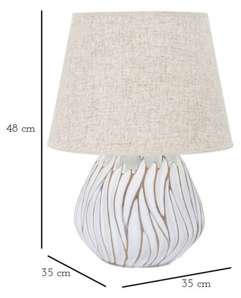 Béžová stolová lampa s textilným tienidlom (výška 48 cm) Honduras – Mauro Ferretti