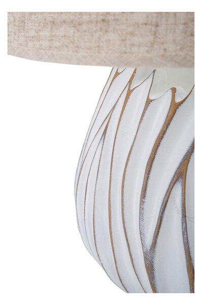 Béžová stolová lampa s textilným tienidlom (výška 48 cm) Honduras – Mauro Ferretti