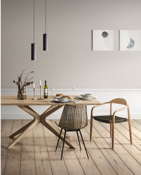Jedálenský stôl s doskou v dubovom dekore 100x200 cm Armande – Kave Home