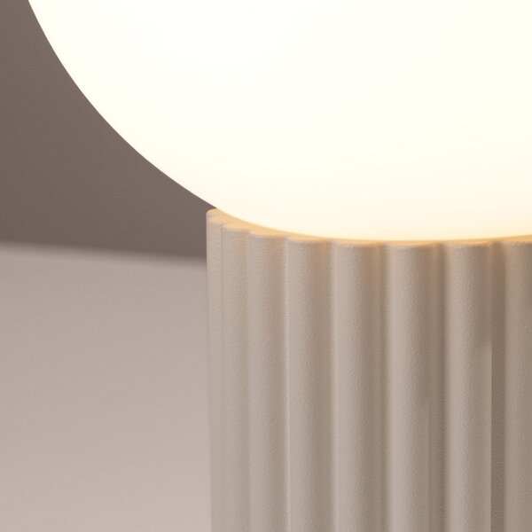 Krémová stolová lampa so skleneným tienidlom (výška 19 cm) Orbital – Sollux