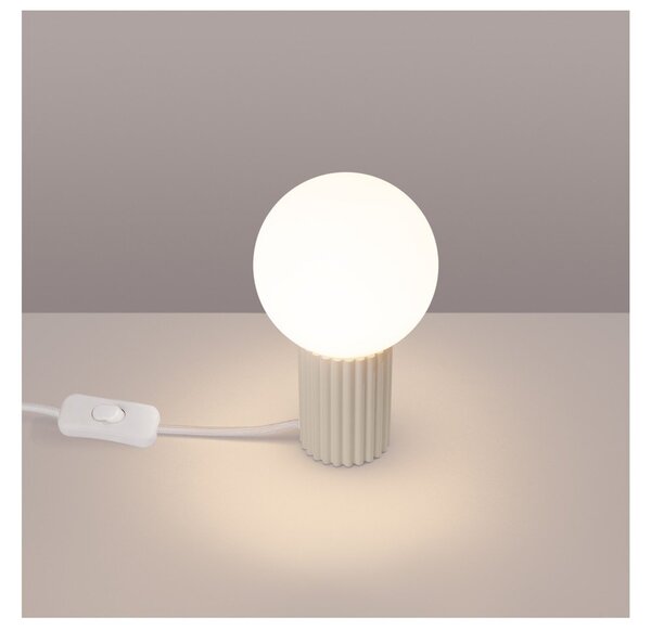 Krémová stolová lampa so skleneným tienidlom (výška 19 cm) Orbital – Sollux