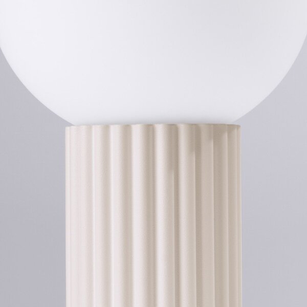 Krémová stolová lampa so skleneným tienidlom (výška 19 cm) Orbital – Sollux