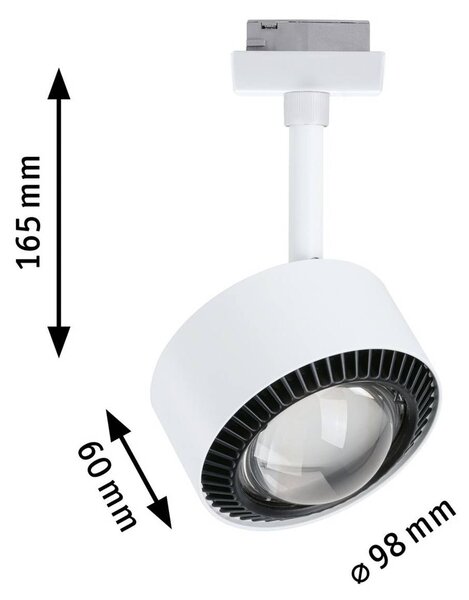 Paulmann URail LED-bodové svetlá Aldan, 3 000 K, signálna biela, Biela / opálová, Obývacia izba / jedáleň, kov, Moderný, Koľajnicový systém