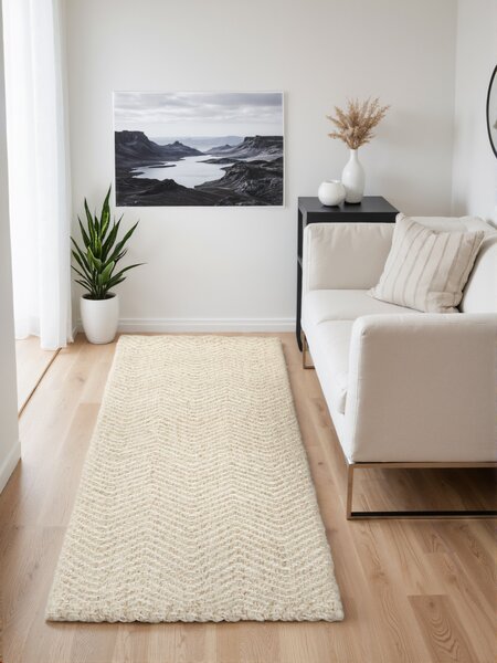 ELLE Decoration , Behúň Majoli 106238 White z kolekcie Elle, 80x200, biela, chodba / predsieň
