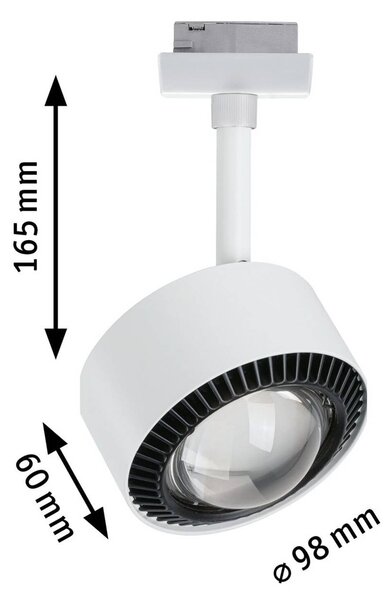 Paulman URail LED-bodové svetlá Aldan, signálna biela, White Switch, Biela / opálová, Obývacia izba / jedáleň, kov, Moderný, Koľajnicový systém