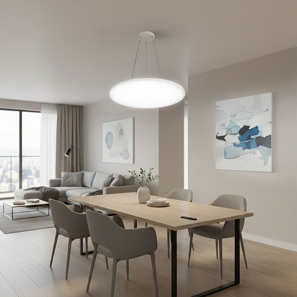 SOLIGHT LED osvetlenie s diaľkovým ovládačom Estela White UGR 40W, 4300lm, 40cm, URG