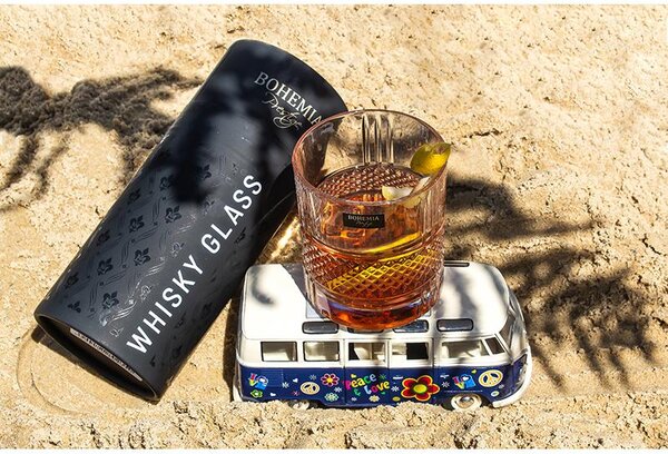 BOHEMIA PRESTIGE ELEGANTE POHÁR NA WHISKY V TUBE 320ML SADA 2KS