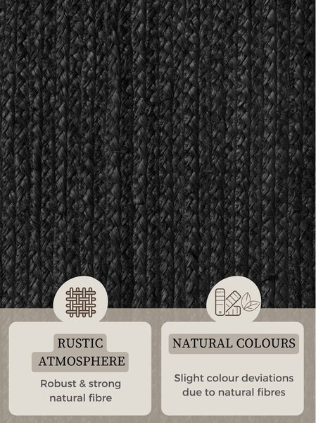 Čierny obojstranný/ručne tkaný jutový koberec 160x230 cm Braided – Hanse Home