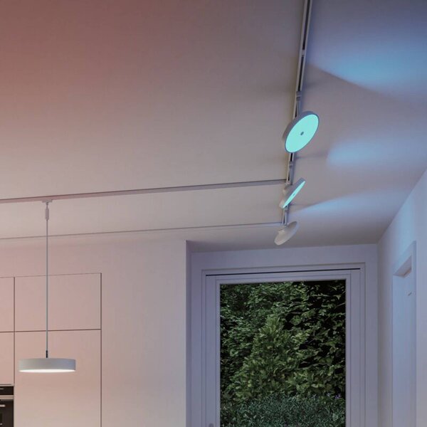 Paulmann URail Smart LED bodové svetlá Hildor, signálna biela, ZigBee, Biela / opálová, Obývacia izba / jedáleň, Plast, Moderný, Koľajnicový systém