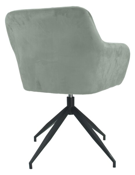 KONDELA Otočná stolička, sivohnedá Taupe Velvet látka/čierna, VELEZA NEW