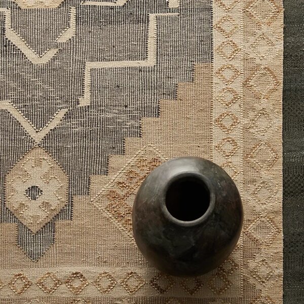 Diamond Carpets India , Ručne viazaný kusový koberec Heriz Wood DE 2005 Grey Mix, 80x150, béžová, chodba / predsieň