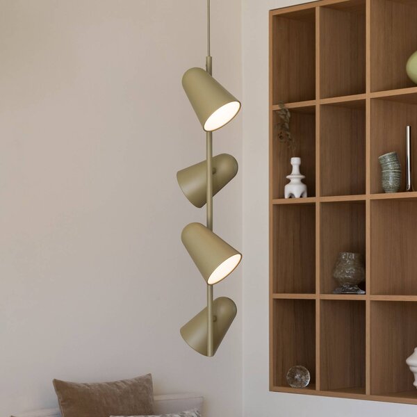 IT´S ABOUT ROMI It's about RoMi Závesné svietidlo Salamanca, olivovo zelená, dĺžka 80 cm, Zelená, Obývacia izba / jedáleň, kov, Moderný, Závesné svietidlo