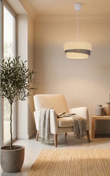 Brilagi - Závesný luster na lanku TRIO 1xE27/60W/230V pr. 40 cm krémová/sivá
