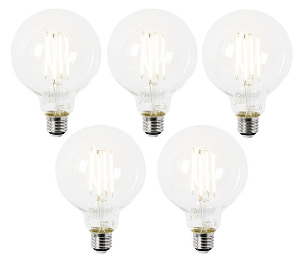 Sada 5 LED žiaroviek E27 G95 číre 2,2 W 470 lm 2700 K