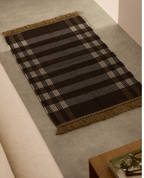 Čierny obojstranný/ručne tkaný koberec 60x90 cm Barani – Kave Home