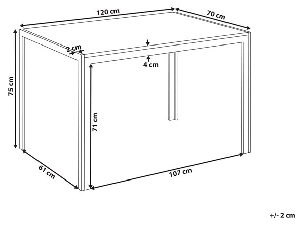 Jedálenský stôl biela čierna keramická vrchná doska kovový rám 120 x 70 cm obdĺžnikový tvar moderný klasický štýl kuchyňa jedáleň