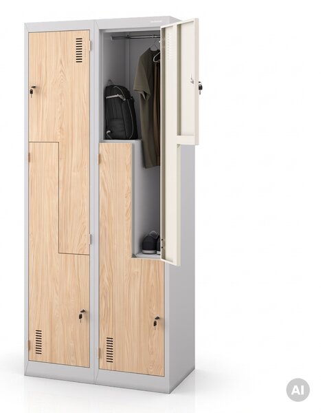 Šatníková skriňa typu L sivá, dub sonoma, 800x1850x450 mm: JULIA Eco Design