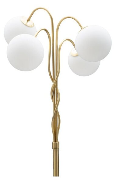 Biela/v zlatej farbe stojacia lampa so skleneným tienidlom (výška 176 cm) Glamy – Mauro Ferretti