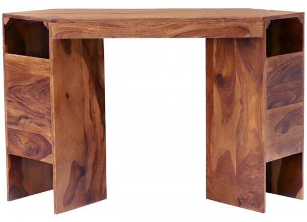 Písací stôl rohový Kali 120x76x40 indický masív palisander