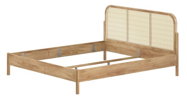 Dvojlôžková posteľ z dubového dreva bez roštu 180x200 cm v prírodnej farbe Olive Rotan – Vipack