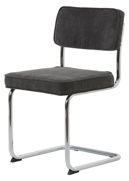 Sivá menčestrová jedálenská stolička Rupert – Unique Furniture