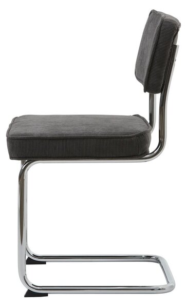 Sivá menčestrová jedálenská stolička Rupert – Unique Furniture