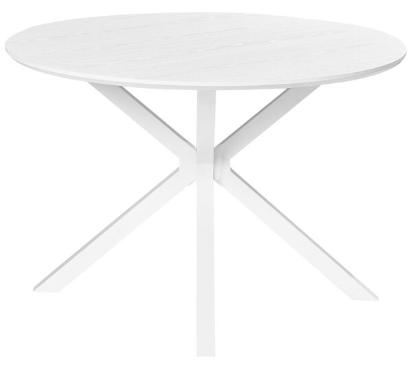 Jedálenský stôl biely MDF kovové nohy ø 120 cm okrúhly tvar klasický moderný štýl kuchyňa jedáleň