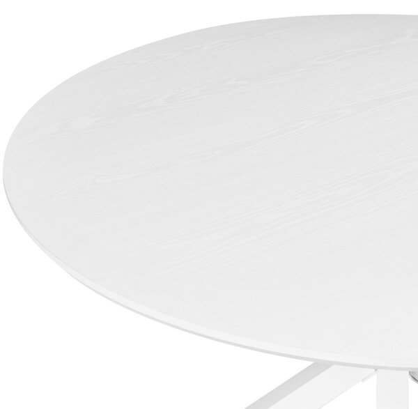 Jedálenský stôl biely MDF kovové nohy ø 120 cm okrúhly tvar klasický moderný štýl kuchyňa jedáleň